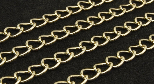 1,60EUR/m - 1 m Gliederkette platin 8 x 6 mm Verlängerungskette