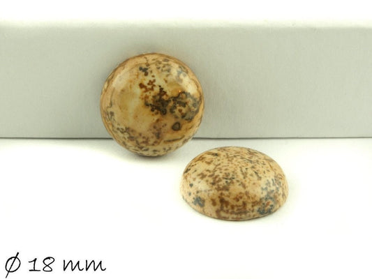 2 Stück Edelstein Cabochons, Picture Jasper, Stein, 18 mm