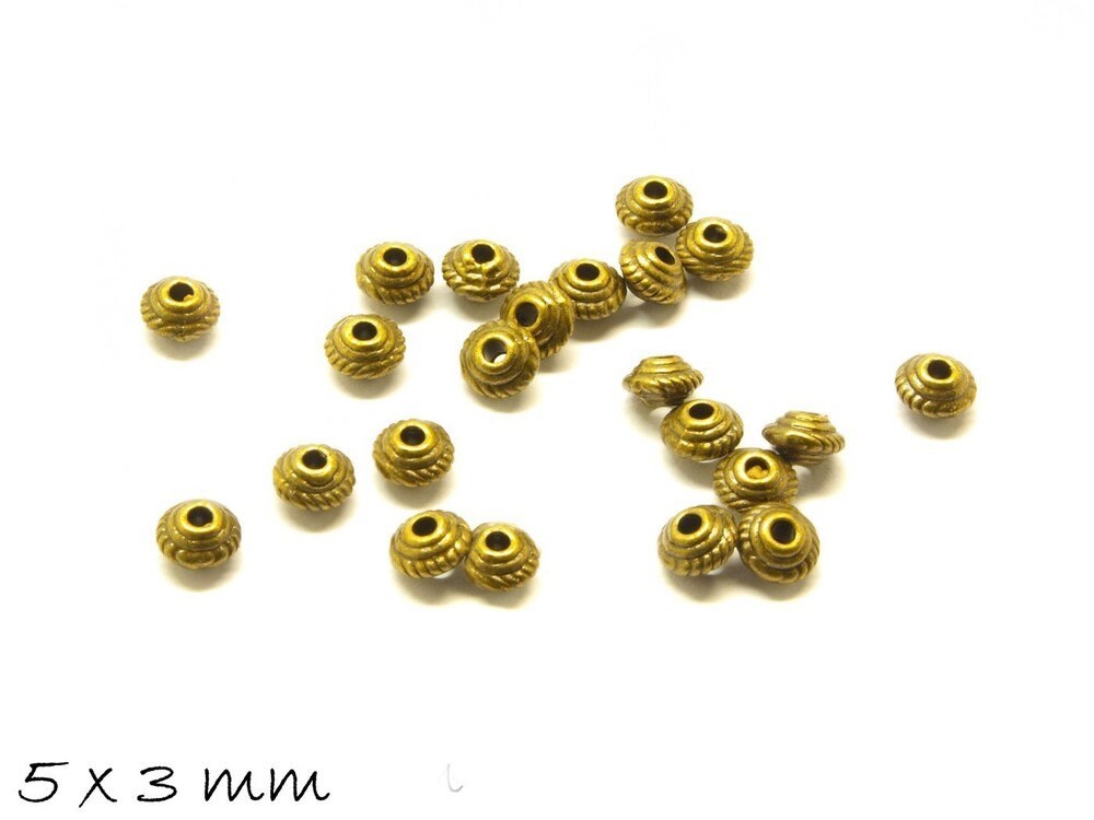 20 Stück Spacer Perlen Rondell 3 x 5 mm bronze