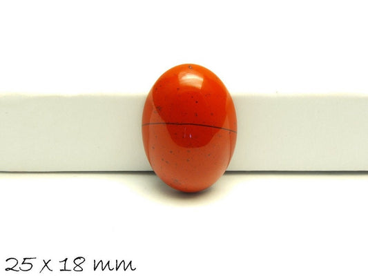 1 Stück ovaler Edelstein Cabochon, roter Jasper, 25 x 18 mm