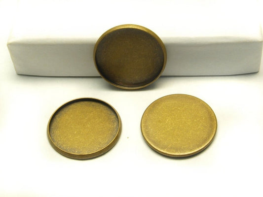 2 Stück Fassungen für Cabochons, Deckel, 20 mm, bronze