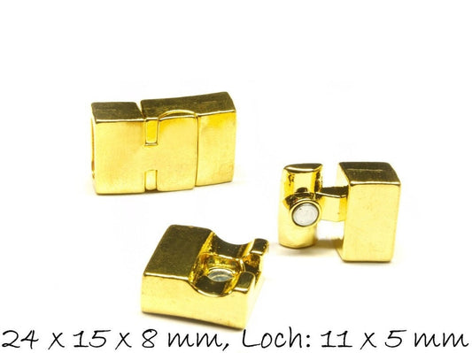 1 Stück Magnetverschluss, golden , 24 x 15 x 8 mm