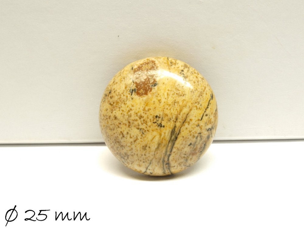 1 Stück Edelstein Cabochons, Picture Jasper, Stein, 25 mm