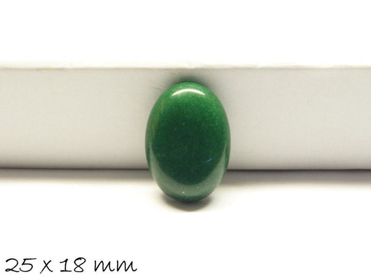 1 Stück ovaler Edelstein-Cabochon, grüne Jade, 25 x 18 mm