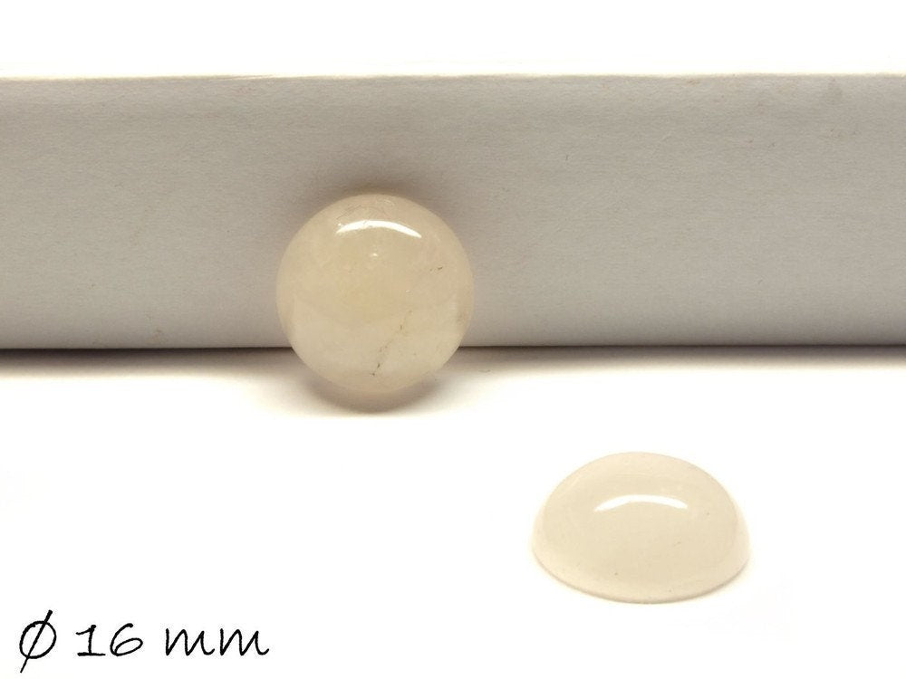 2 Stück Edelstein Cabochons, Rosenquarz, 16 mm