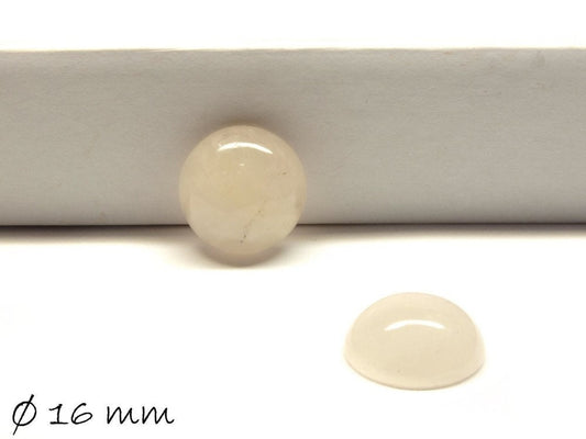 2 Stück Edelstein Cabochons, Rosenquarz, 16 mm