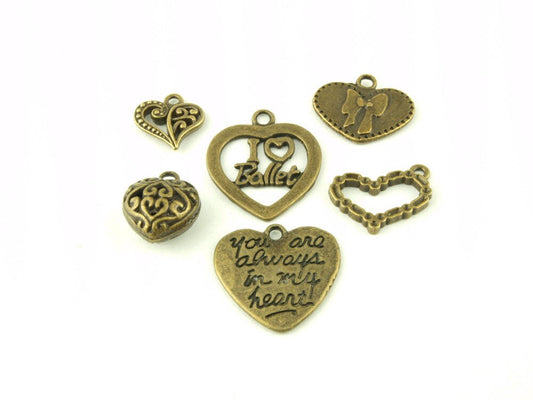 1 Set bronze Anhänger Herzen