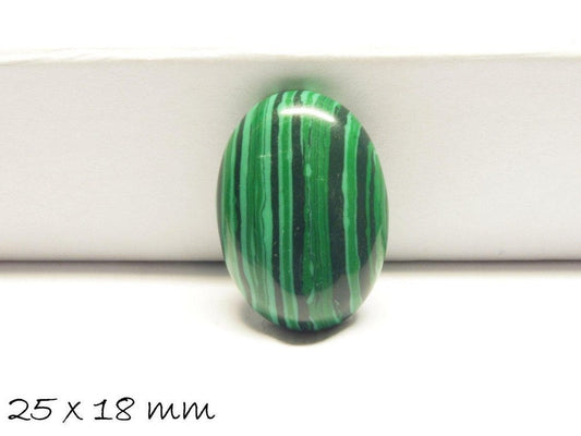 1 Stück ovaler Edelstein-Cabochon, synthetischer Türkis (Malachitimitat), 25 x 18 mm