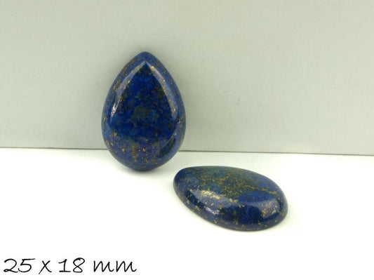 1 Stück Edelstein Tropfen-Cabochon, Lapis Lazuli, 25 x 18 mm