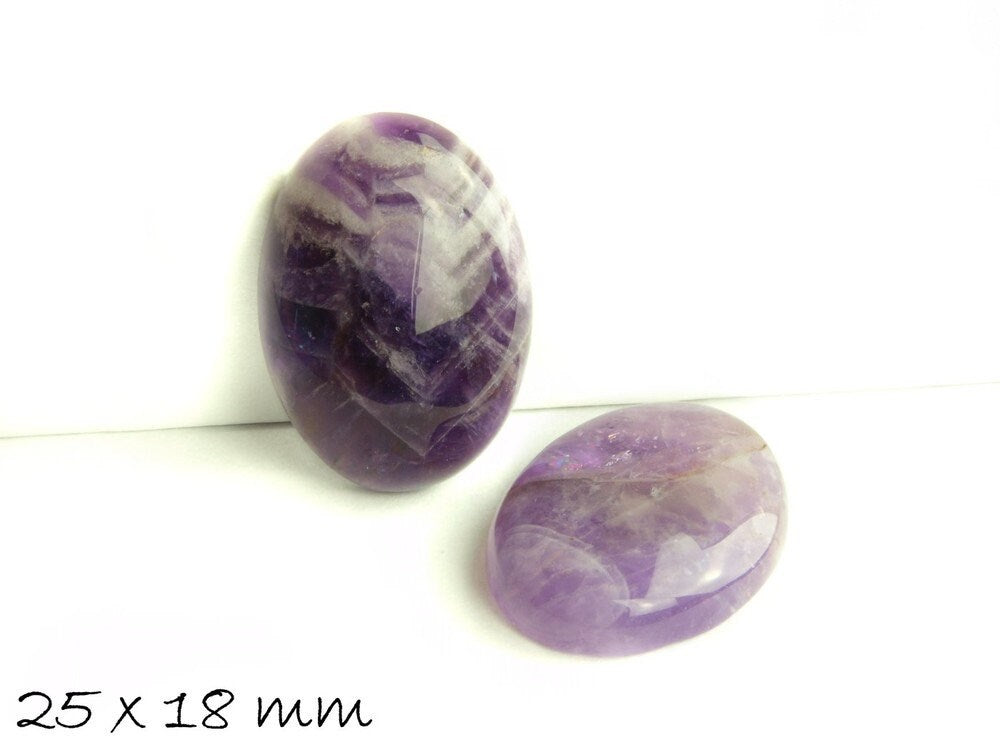 1 Stück ovaler Edelstein Cabochon,  Amethyst, 25 x 18 mm