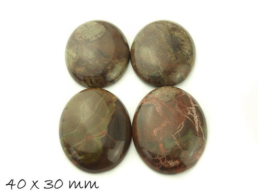 1 Stück  Cabochon Jasper 40 x 30 mm, braun
