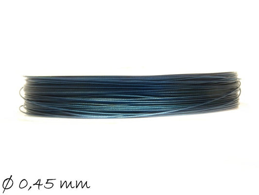 0,06EUR/m - 50 m Schmuckdraht 0,45 mm, blau - türkisblau