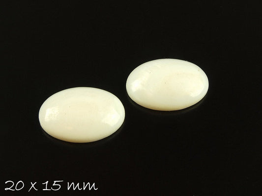 2 Stück ovale Cabochons, Perlmutt, 20 x 15 mm