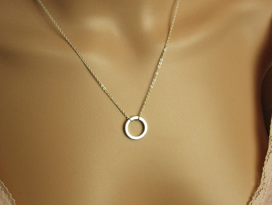 Kette Kreis Anhänger silbern rund geometrisch