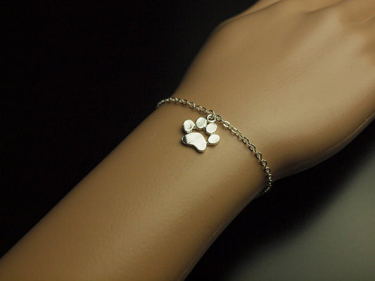 Armreifen Pfote Tatze Hund silbern Armband Wolf