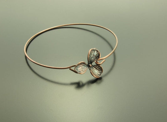 Armreifen Blüte Blume kupfer Armband