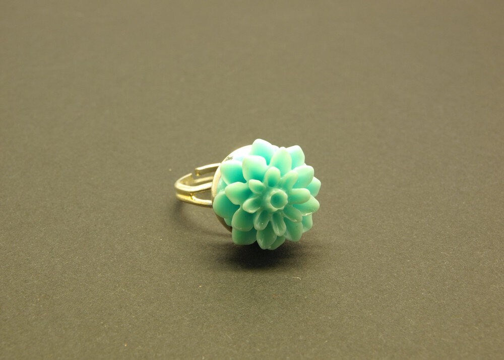 Ring Blume Chrysantheme Blume Blüte hellblau blau