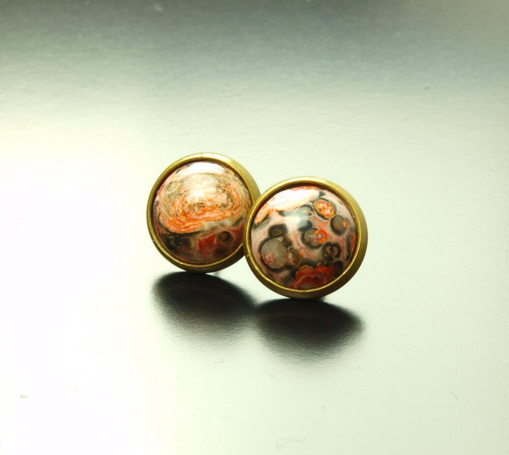 Ohrstecker Leopard Skin Jaspis Edelstein Jasper