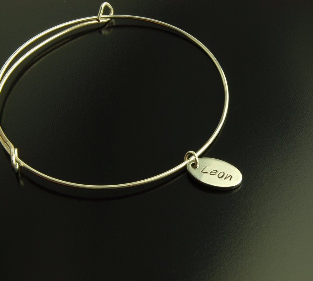 Armreifen Name Datum Anhänger silber Armband