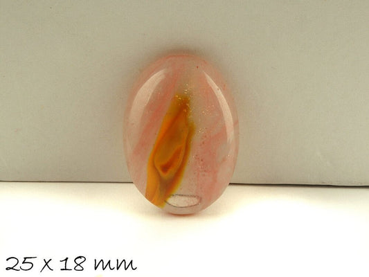 1 Stück ovaler Cabochon,  Kirschquarz, 25 x 18 mm