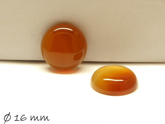 2 Stück Edelstein Cabochons, roter Achat, 16 mm