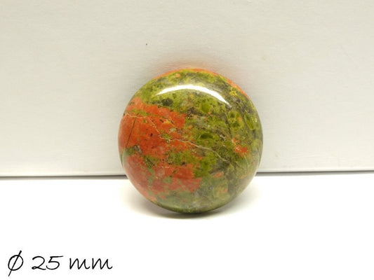 1 Stück Edelstein Cabochons, Unakite Stein, 25 mm