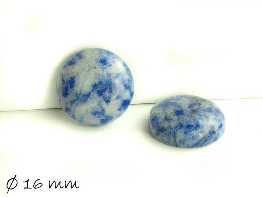 2 Stück Edelstein Cabochons, Midnight Blue Sodalith, 16 mm