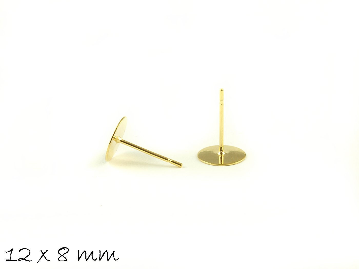 20 Stück Edelstahl Ohrstecker Rohling 12 x 8 mm Ohrringe, gold