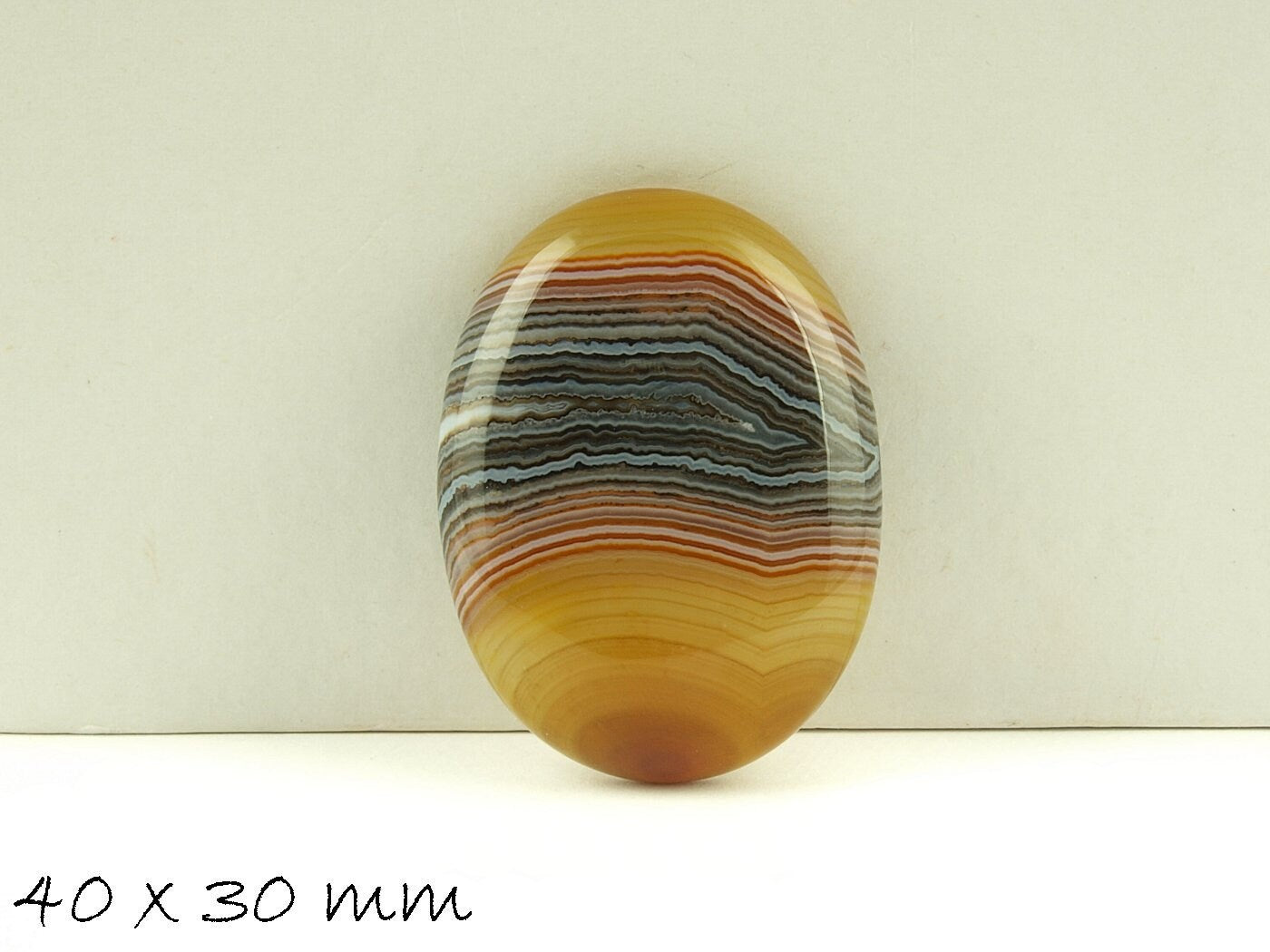 1 Edelstein Cabochon Achat 40 x 30 mm braun, gelb,  Variante 3