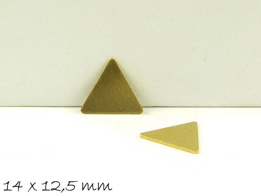 6 Stück Stempel Plättchen Messing Dreieck 14 x 12,5 mm
