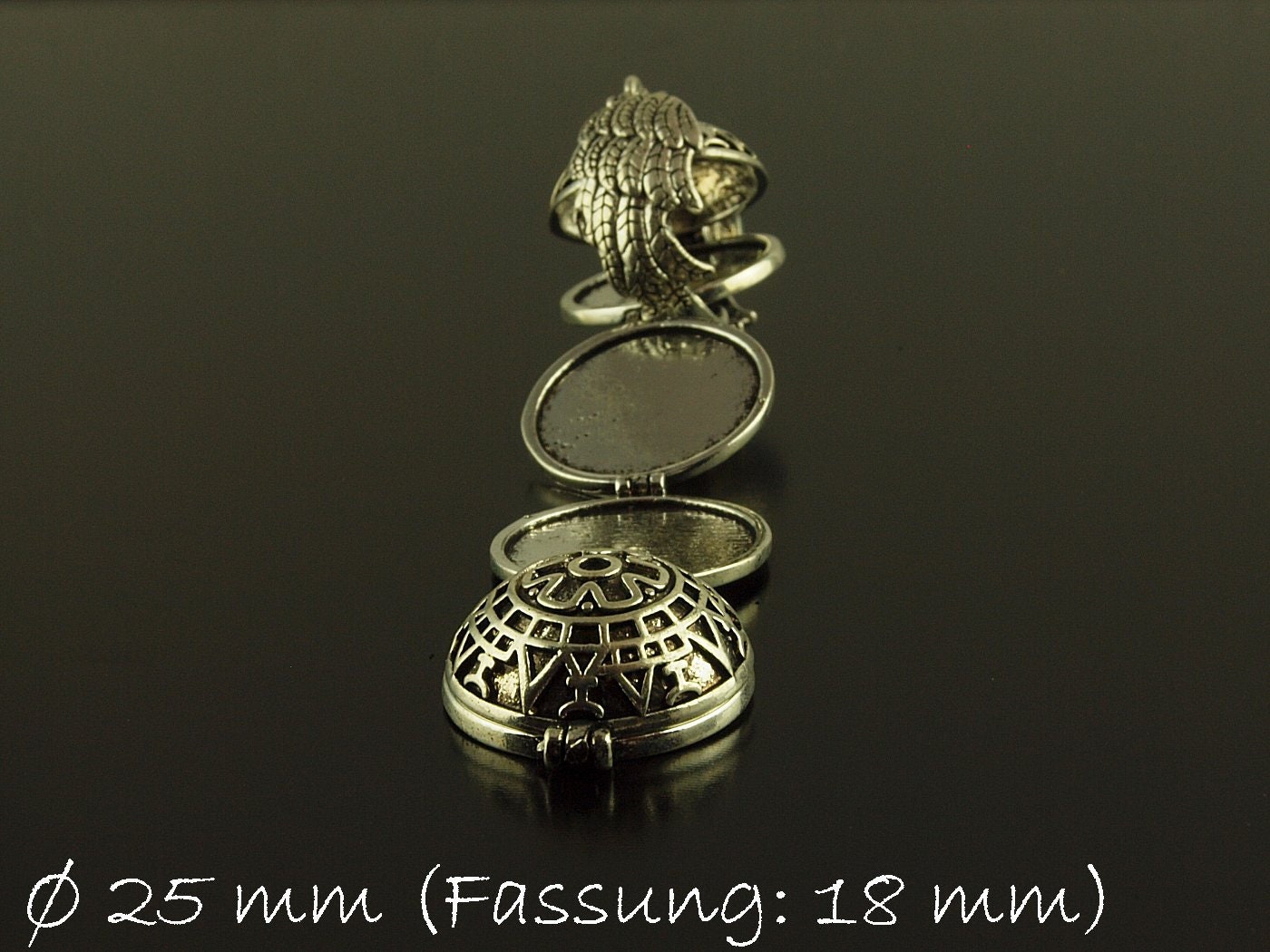 1 Stück Anhänger mit Klappverschluss und Engelsflügeln für Fotos Ø 25 mm