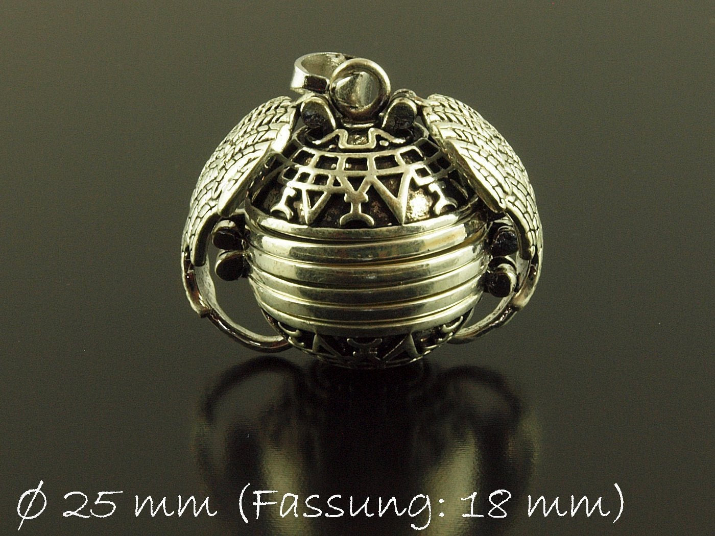 1 Stück Anhänger mit Klappverschluss und Engelsflügeln für Fotos Ø 25 mm