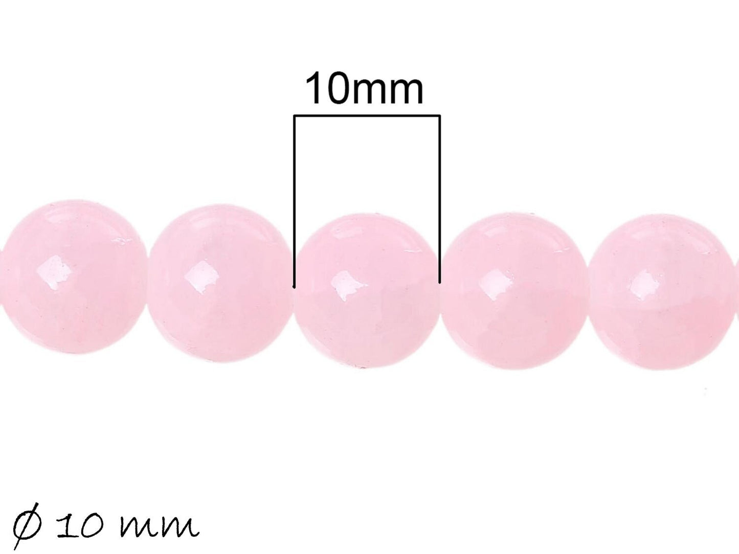 10 Stück Kristallglas-Perlen, rosa, 10mm
