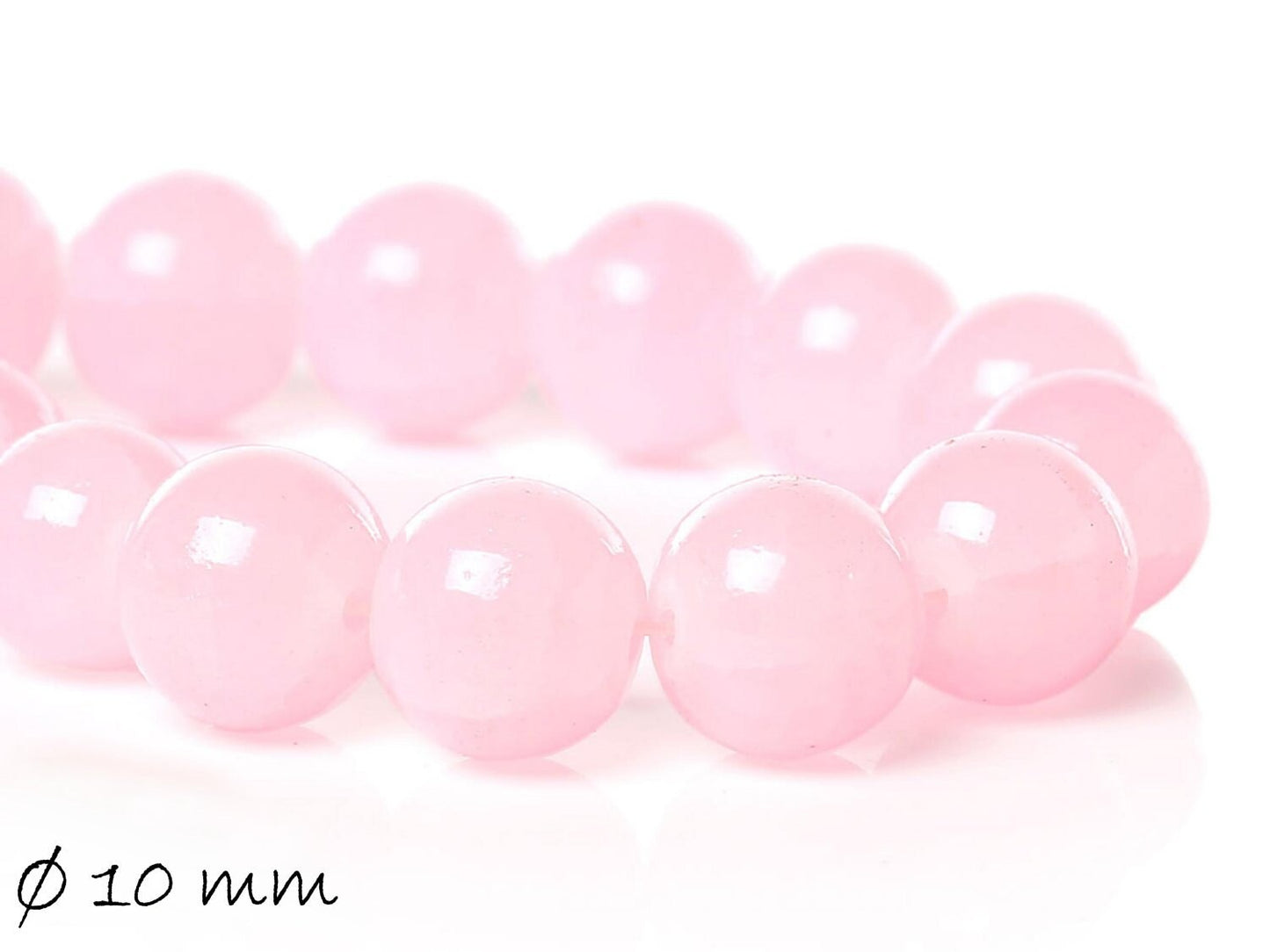 10 Stück Kristallglas-Perlen, rosa, 10mm