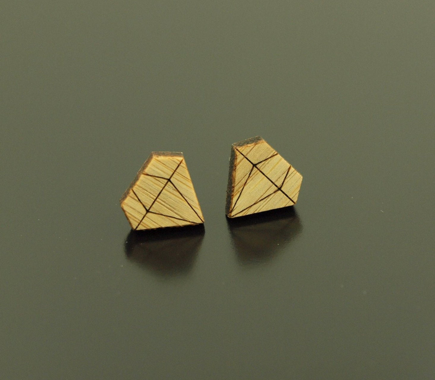 Ohrstecker Diamant Holz Ohrringe Stecker