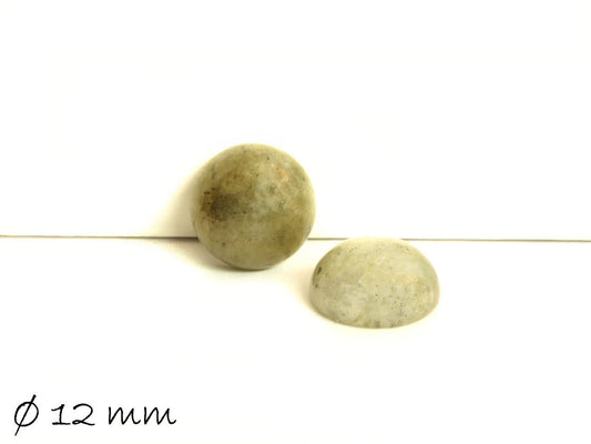 2 Stück Edelstein Cabochons, Labradorit, Ø 12 mm (ohne Glanzschimmer)