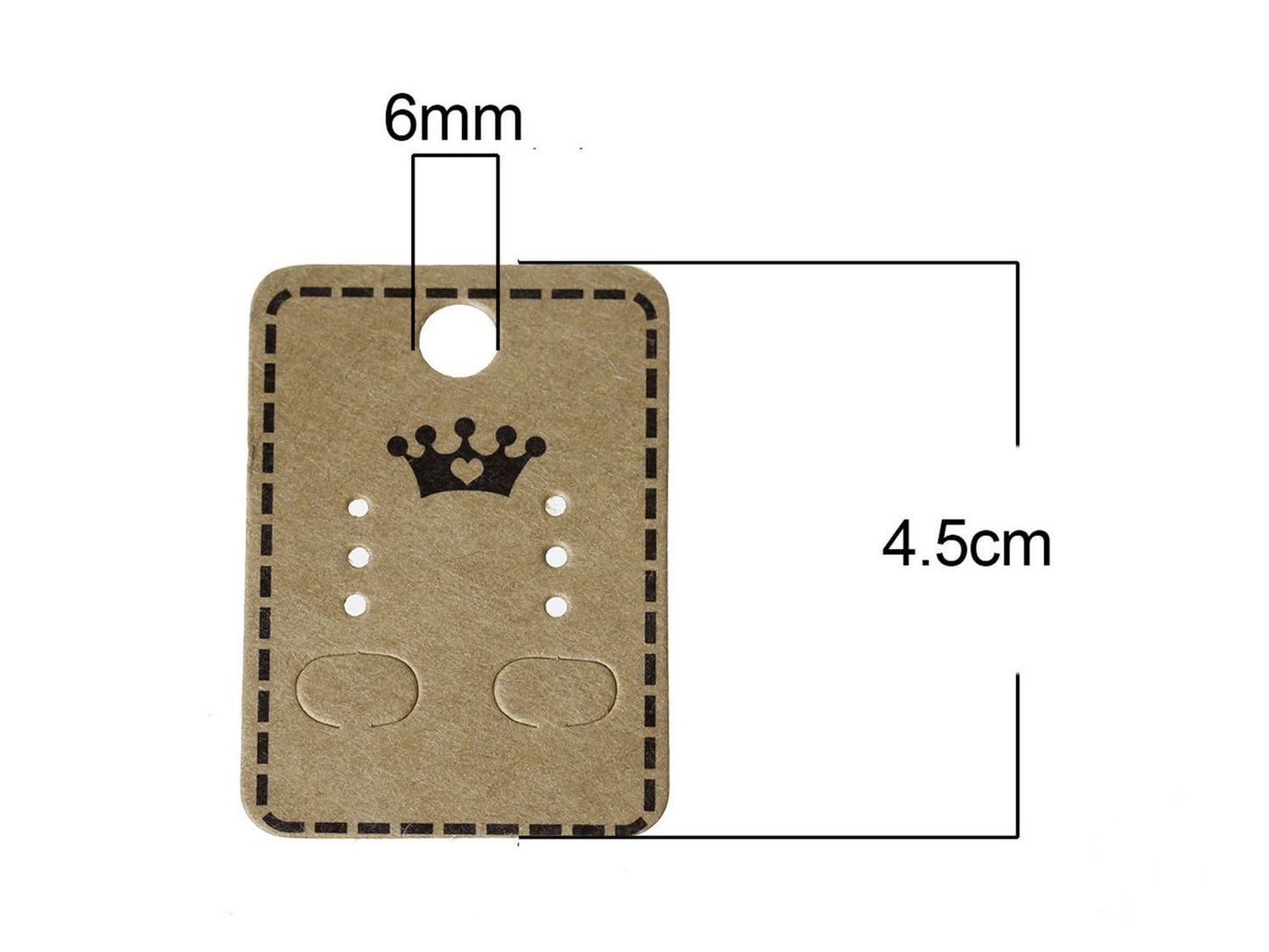 10 Stück Schmuckkarten, Krone braun 45 x 32 mm