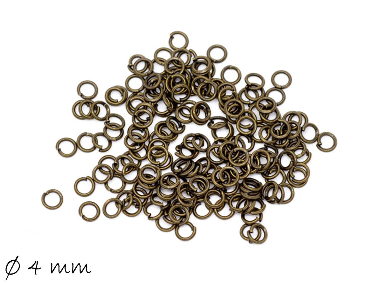 100 Stück Biegeringe (Spaltringe), bronze, 4 mm