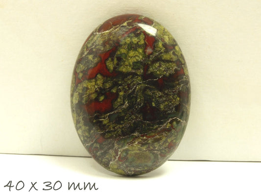 1 Stück  Cabochon Drachenblut Jasper 40 x 30 mm