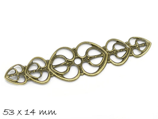 5 Stück große Ornamente in bronze Ø 53 x 14 mm