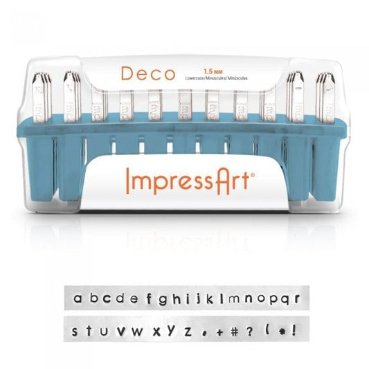 1 Set Buchstaben Stempel ImpressArt 1,5 mm Deco Lowercase Kleinbuchstaben