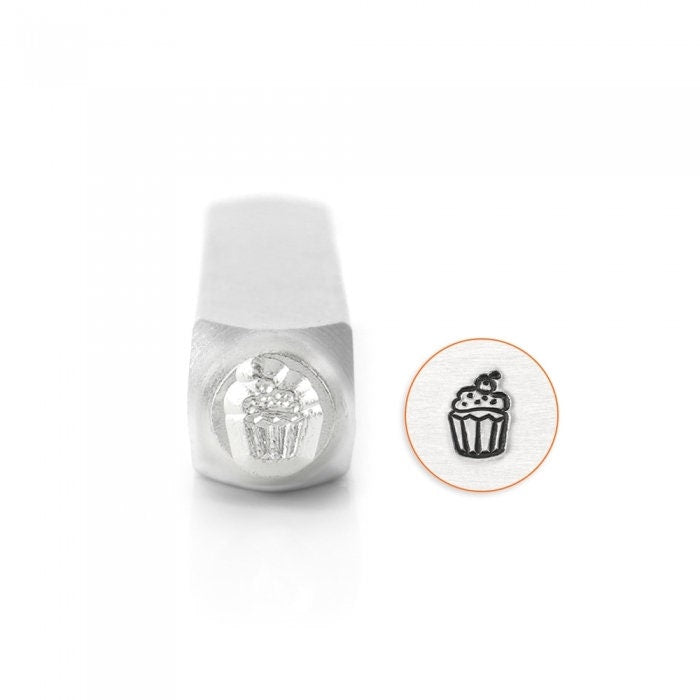 1 Stück Design Stempel Kuchen, Muffin,  Cupcake, Schlagstempel Punze, 6 mm