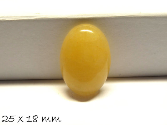 1 Stück ovaler Edelstein Cabochon,  gelber Aventurin Quarz, 25 x 18 mm