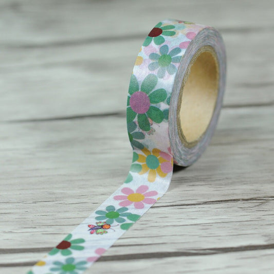 1 Rolle kreatives Tape Klebeband, Blumen, 10 m lang, 15 mm breit