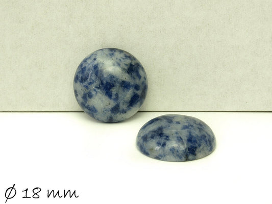 2 Stück Edelstein Cabochons, Midnight Blue Sodalith, 18 mm