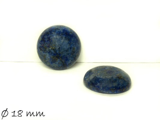 2 Stück Edelstein Cabochons, Lapislazuli , Ø 18 mm