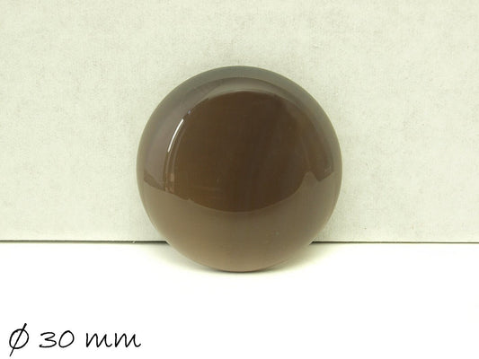 1 Stück Edelstein Cabochon, grauer Achat, Ø 30 mm