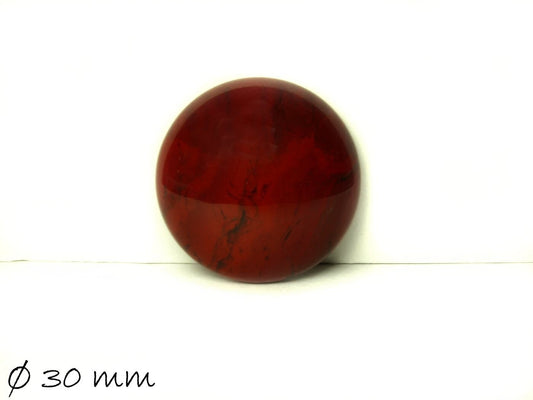 1 Stück Cabochon, roter Jasper (Jaspis), Ø 30 mm Edelstein