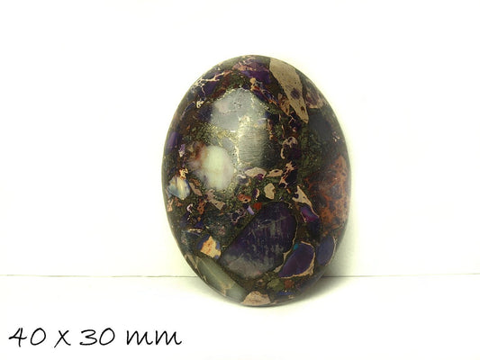 1 Stk Cabochon, synthetischer Regalit, 40 x 30 mm, lila