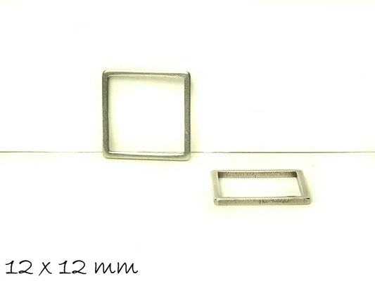 2 Stück Verbinder Gussform für Ice Resin in silber aus Edelstahl, 12 x 12 mm, Giessharz Harz Form